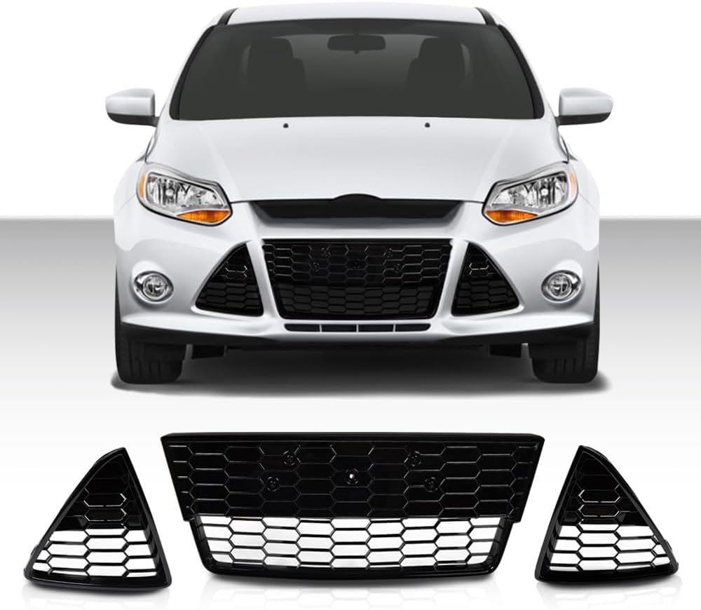 PIT66 Front Bumper Upper Grill Grille Compatible with Volkswagen VW GTI GLI Jetta MK5 2006 2007 2008 2009 Honeycomb Style (Not Compatible with Rabbit and R32 Model)