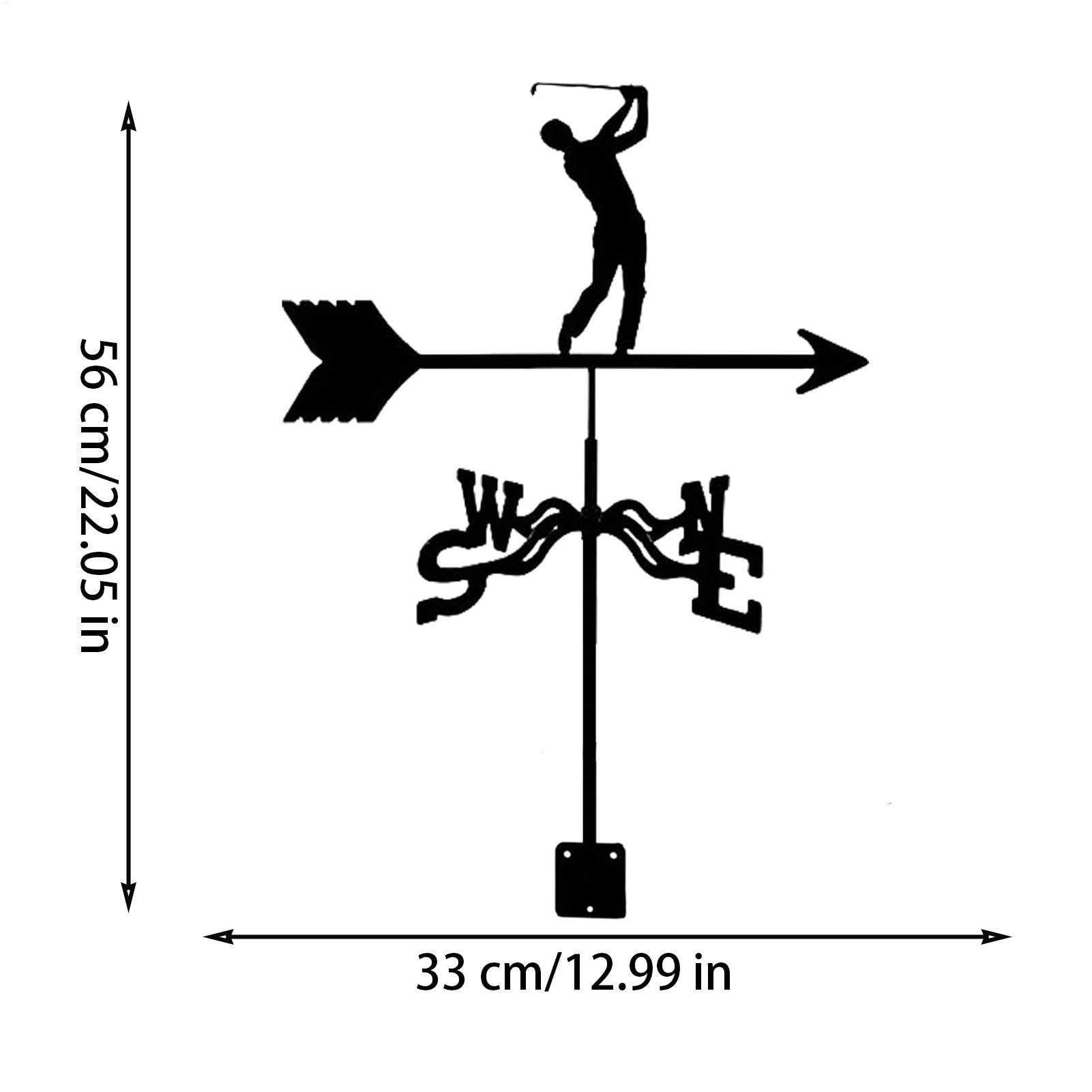 Girouettes de Toit Extérieures | Indicateur De Vent en Métal sur Le Thème du Golf | Girouette À Rotation 360° pour Fixation sur Toit - Convient pour Jardin, Porche, Patio, Pelouse, Cour de