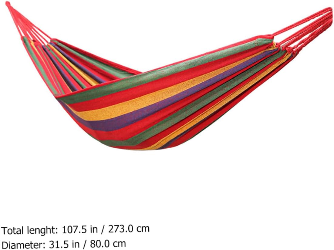 ibasenice Single Outdoor Camping Hammock Anti-Rollover Canvas Leisure Swing Chair Red for Adults Portable Garden Picnic Summer Party