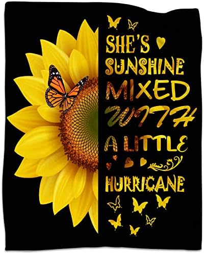 YOYICU Sunflower Gifts for Women-Sunflower Gifts Blanket Throw Butterfly Birthday Inspirational Gift for Girl 60x80inch