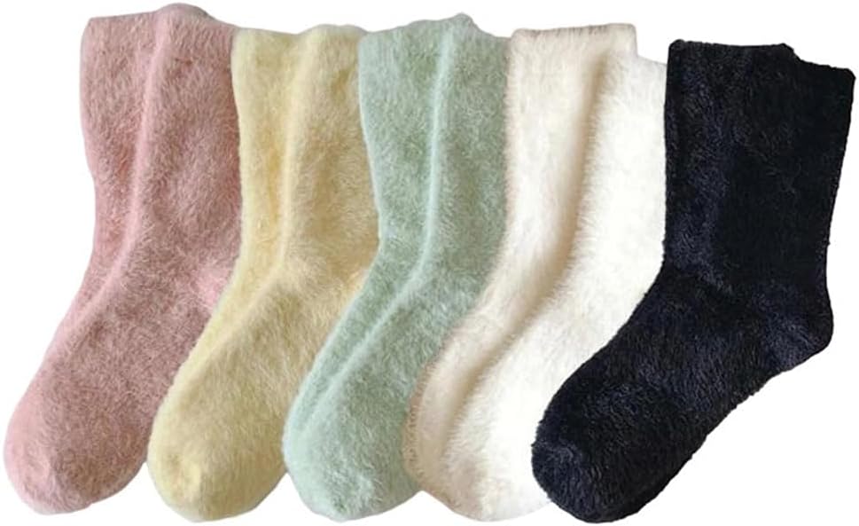 10 Pairs Women Solid Mid Tube Socks Thickened Warm Fashionable Simple Style Casual Hosiery