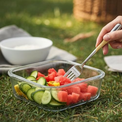 Image of Sterling Silver with Golden Handle French Style Silverware | 5-Piece Hammered Fruit Fork Set | 18 /10 Stainless Steel Flatware | Elegant & Durable Cutlery for Home, Restaurants & Gifting