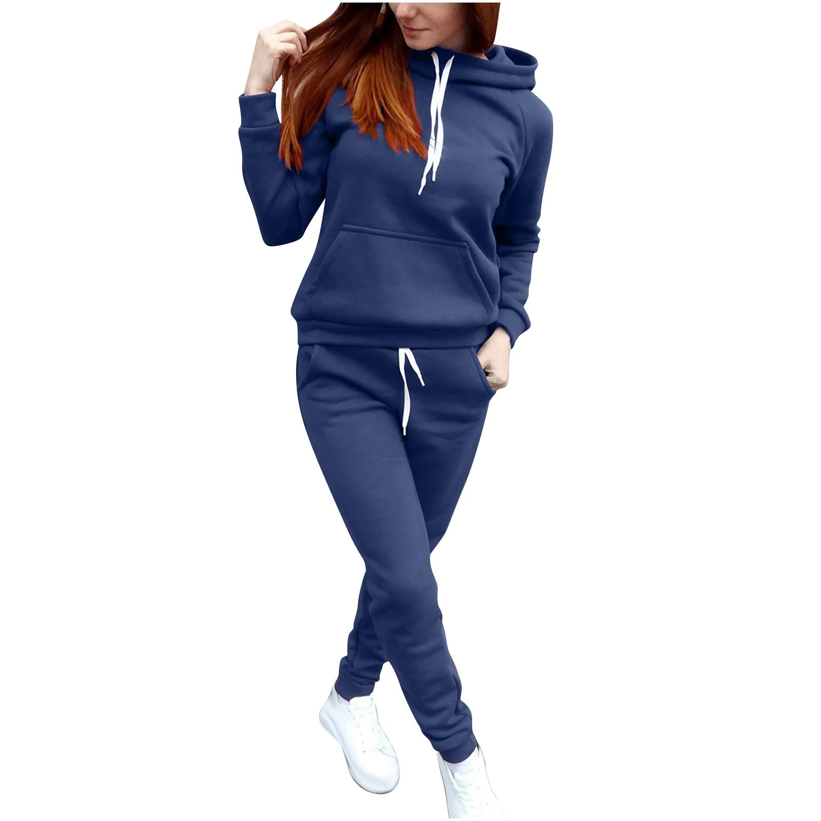 HAOLEIWomen's 2 Piece Outfits UK Sale Tracksuit Set Long Sleeve Hoodie Sweatshirt Pullover Sweater Tops and Jogging Bottoms Joggers Pants Lounge Wear Casual Sweat Suit Sports Gym Sets Clearance