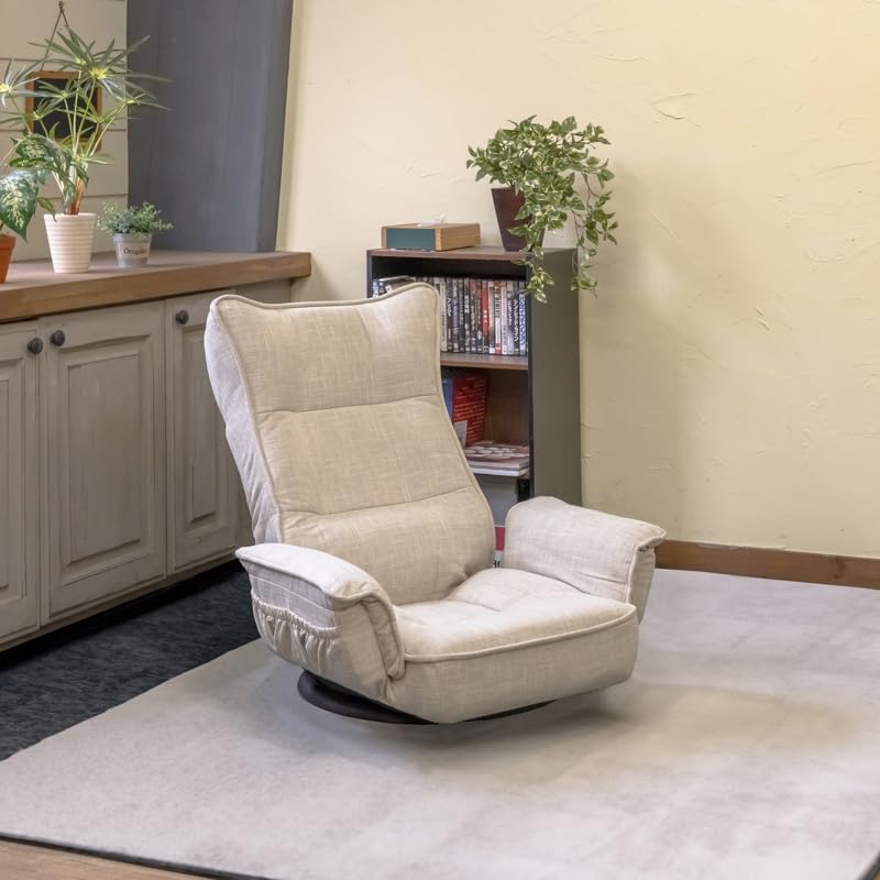 Amazon｜サカベ 座椅子 肘付 回転式 7段階リクライニング ファブリック