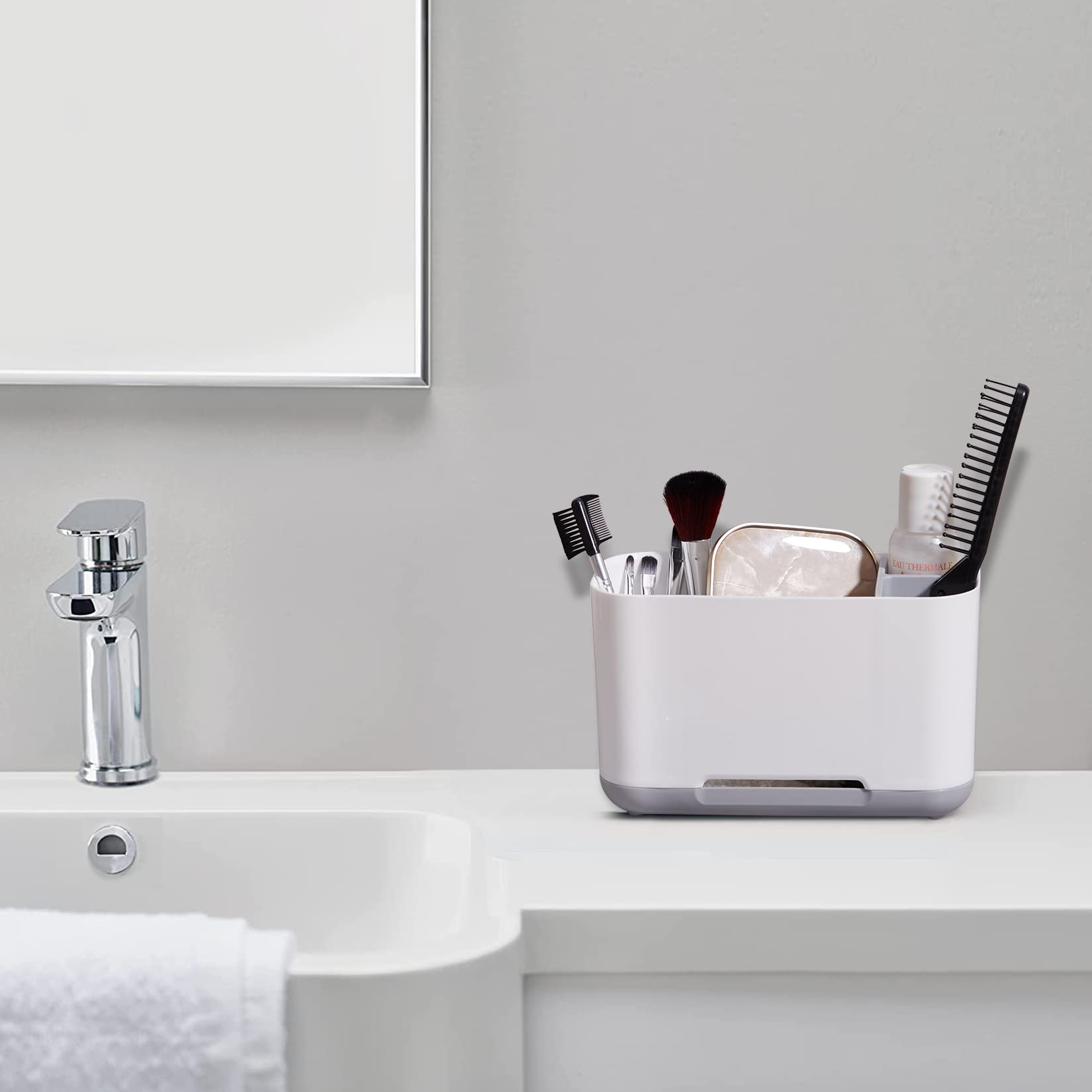 Tandenborstelhouder, elektrische tandenborstelorganizer, badkamer, tandenborstelstandaard, tandenborstelhouder, tandenborstelbekerhouder met afvoergat, antislip onderkant, voor badkamer, wastafel
