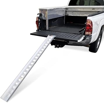 Pit Posse PP290 Motorcycle Loading Ramp Aluminum 6ft for Pickup Trucks 400lbs Load Capacity Portable Dirt Bike Ramp - 76" Long x 6.5" Wide