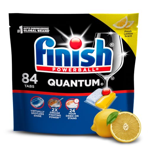Image of Finish Quantum Dishwasher Pods, Dishwasher Detergent Dish Soap, Lemon Scent, 84 Count