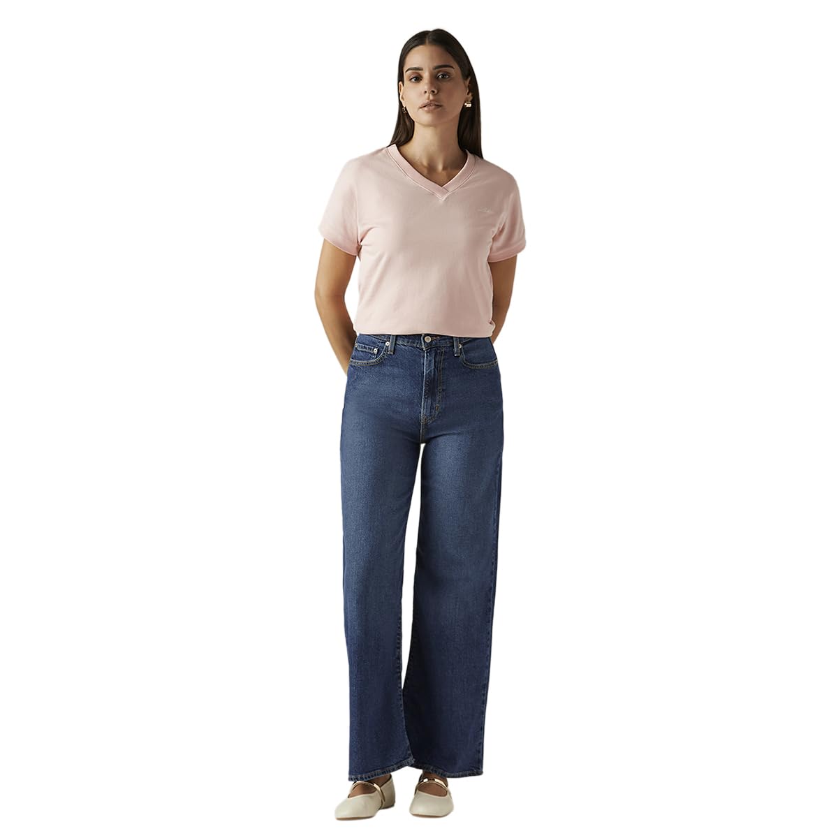 levi's Women's Blue Ribcage Wide Leg Fit High Rise Jeans-picture-30