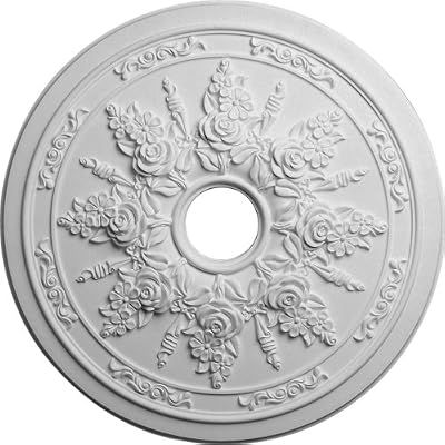 Ekena Millwork CM23RO 23 5/8-Inch OD x 4-Inch ID x 1 1/2-Inch P Rose and Ribbon Ceiling Medallion