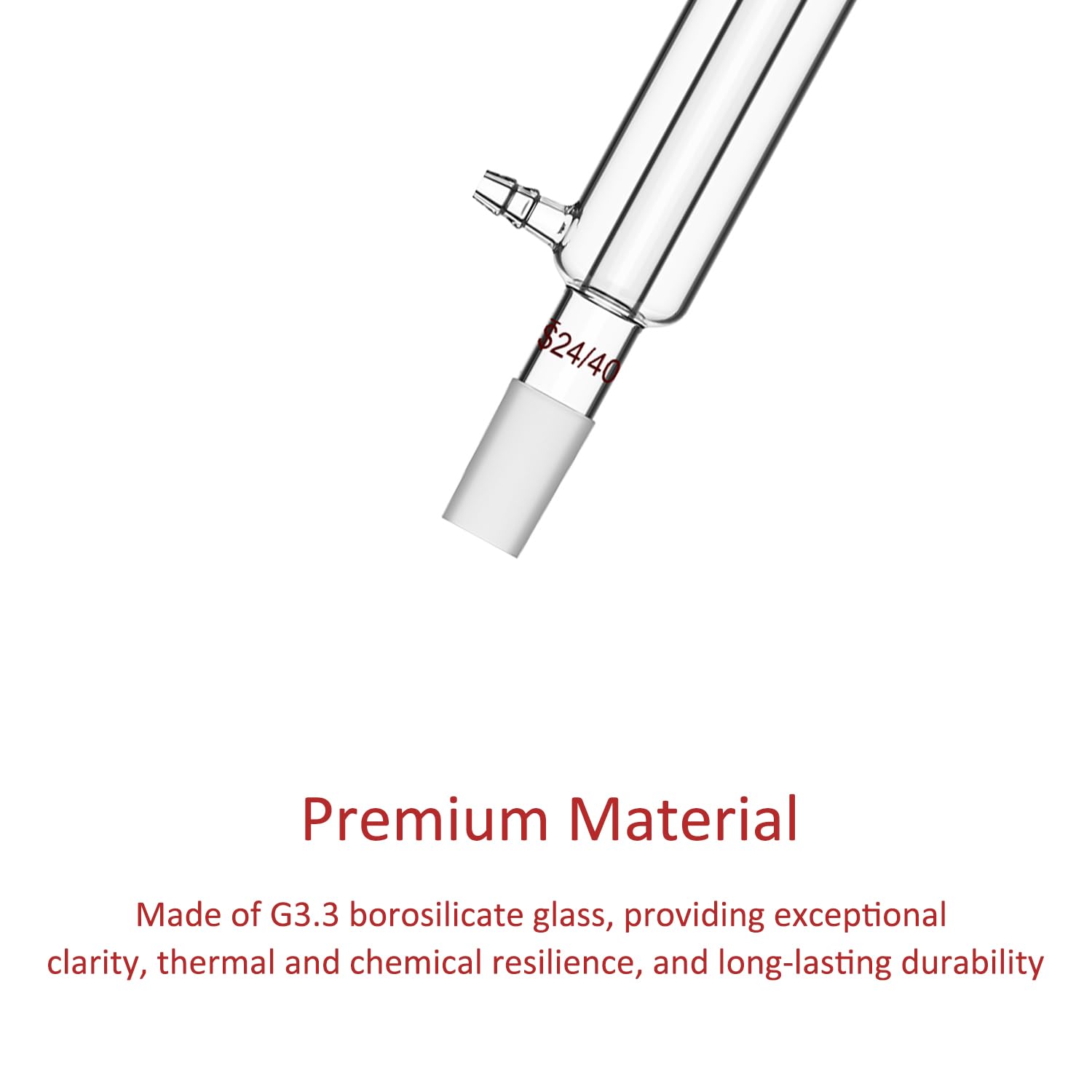 stonylab Liebig Condensatore, Vetro Borosilicato Liebig Condensatore con Giunto 24/40, Lunghezza Giacca 300 mm, Laboratorio Condensazione Distillazione Vetreria