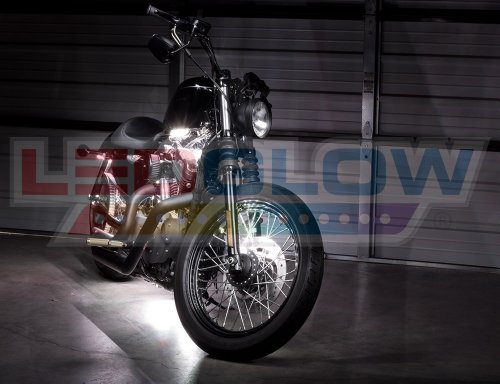 Ledglow 8Pc Advanced White Led Motorcycle Accent Neon Underglow Lighting Kit - 4 Patterns - 4 Brightness Levels - 6" Flexible Light Strips - Includes Waterproof Control Box & 2 Wireless Remotes #TOP3
