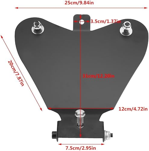 Miniatura 6 de Placa base del asiento de la motocicleta Placa base Pan acero negro se adapta a Chopper Bobber Custom