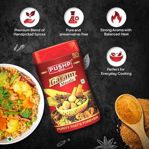 Image of Pushp Brand Garam Masala Jar (500 Pack of 1)
