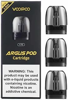 Voopoo Argus Replacement PODs 0.7 Ohm Works with Voopoo Argus Kit, Voopoo Argus P1 Kit (Pack of 3) No Nicotine