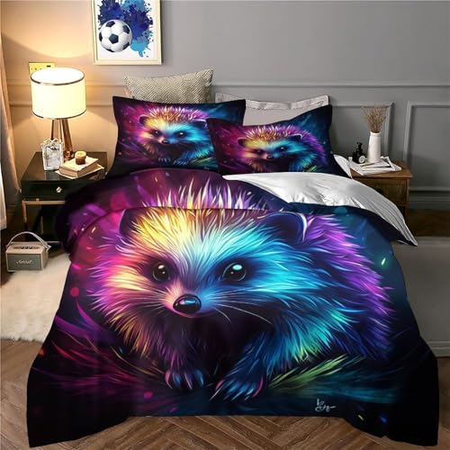 Housse de couette microfibre de qualité supérieure avec motif hérisson 3D durable et lavable - 6