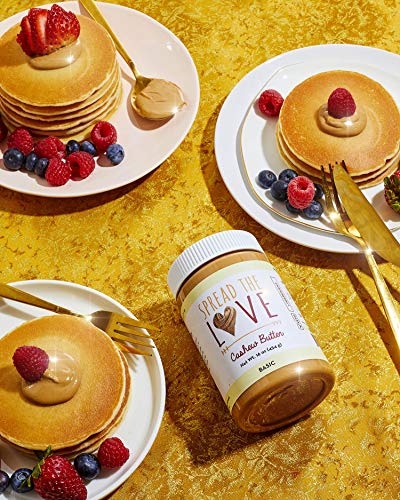 Spread The Love Basic Cashew Butter - All-Natural, Vegan, Gluten-Free, No Added Sugar, No Added Salt, Healthy Snack, Keto, No Gmos - 16 Oz. #TOP3