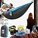 Double Camping Hammock With Straps – UNIQUE 4in1│Complete Fast Setup Hammocks Bundle, Waterproof, Lightweight Parachute Nylon, in Compression Tree Sack Blue