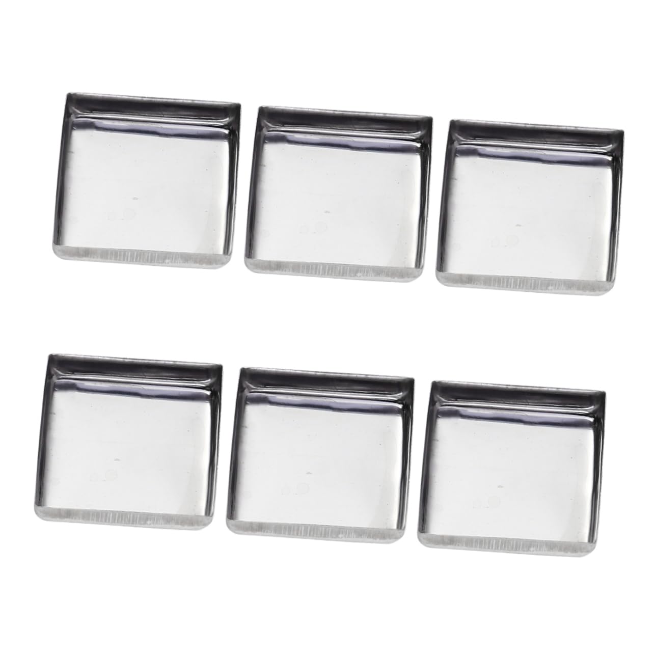 IWOWHERO 60pcs Empty Square Makeup Pans for Diy Eyeshadow Blusher Powder Stainless Steel for Diy Projects