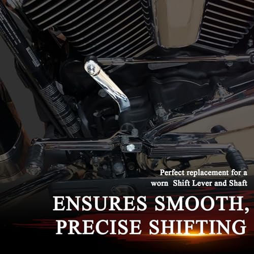 WOWTK Inner Shift Lever+Shaft,Shifter Shaft Lever+Gear Shift for Harley Touring 1983-2016 Electra Glide Road Glide Road King Street Glide FLT/FLHT,Replace for 33709-82A,33718-82B,Chrome - Thumbnail 2