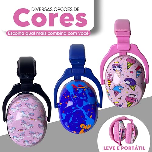 Fone Abafador de Ruídos Autismo Infantil Colorido Abafador de Som e Protetor Auditivo Para Crianças