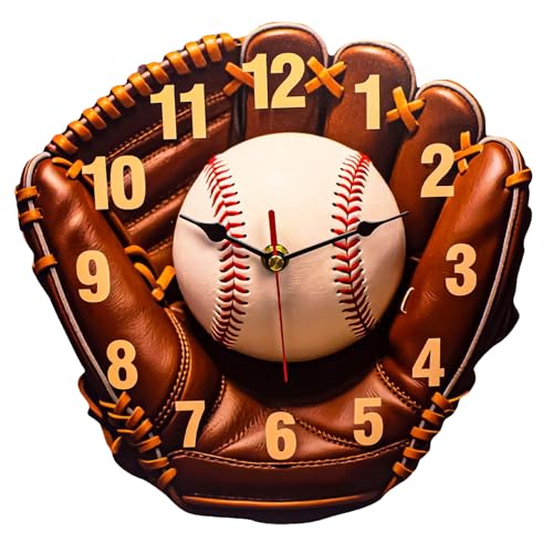Baseball Alarm Clock - LED Wooden Desk Clock