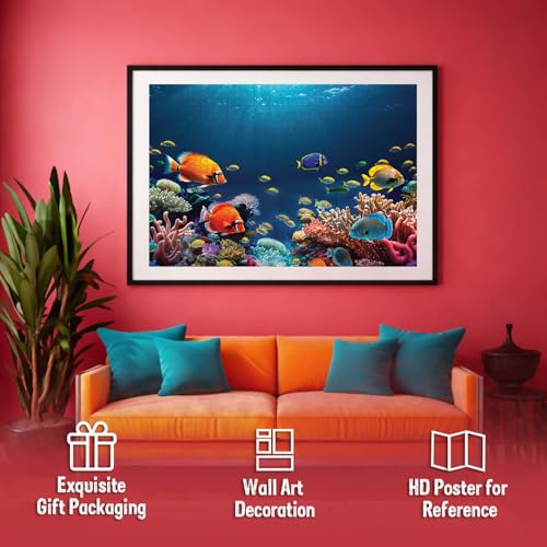 Image of Ocean World Jigsaw Puzzle - 1000 Piece Puzzle | Underwater & Marine Life Brain Game | Educational Gift for Puzzle Lovers and Sea Enthusiasts