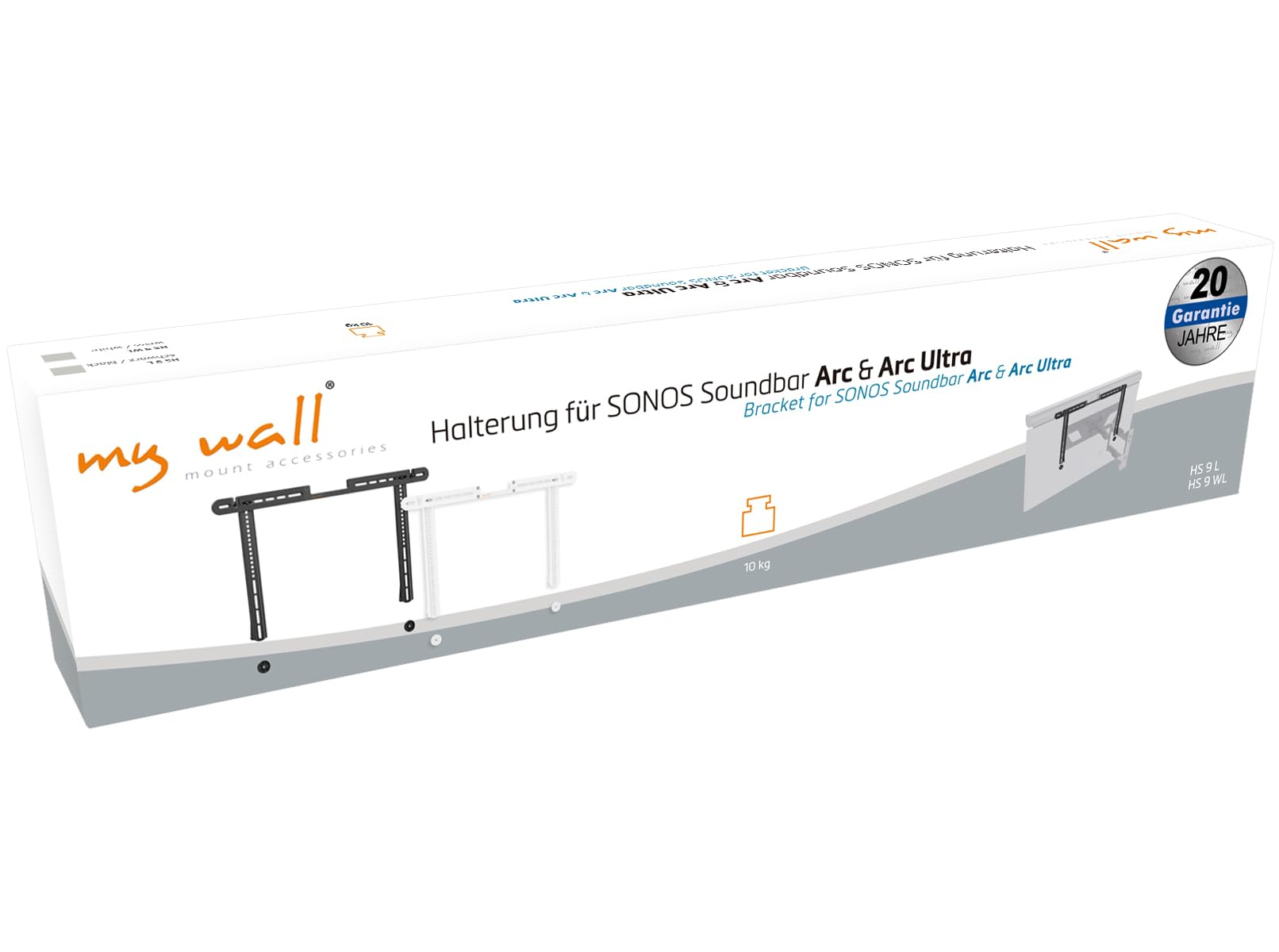 My Wall TV Soundbar uchwyt do SONOS Arc HS9L – stabilny uchwyt głośnikowy do mocowania na uchwytach TV – obciążenie do 10 kg