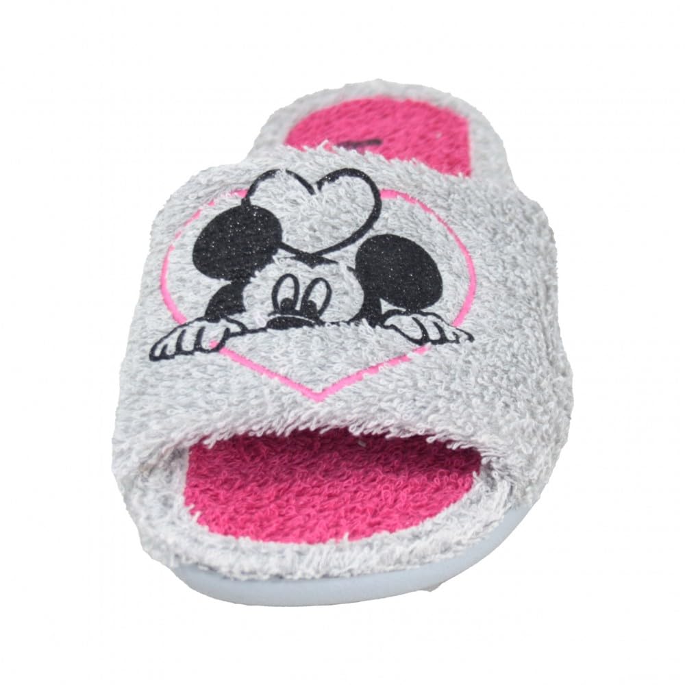 VulcaBicha 2914 - Zapatillas De Estar por Casa Mujer Chica De Rizo con Dibujo de Ratón con Corazón