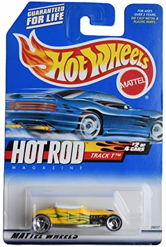 Hot Wheels Track T jaune voiture miniature Hot Rod Magazine pour décorer un bureau de passionné
