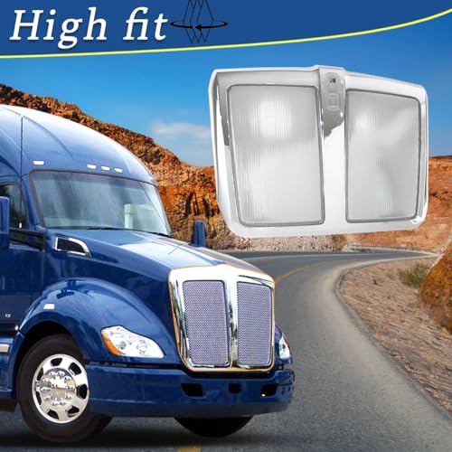 Image of Grille for Kenworth T680 2015-2022 Front Grill with Bug Screen OEM Replacement Kenworth T680 Semi Truck (Chrome)