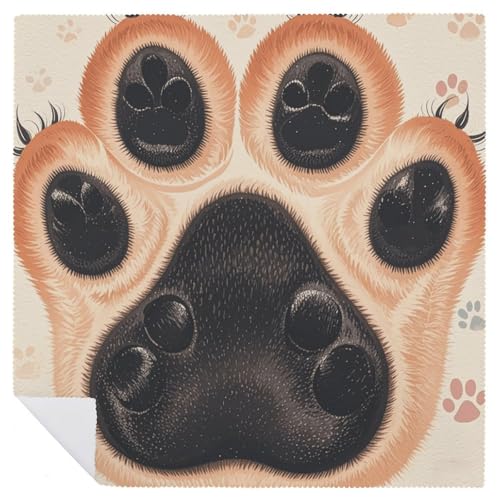 Servilletas de tela con estampado de patas de animal, pack de 6 miniatura 6