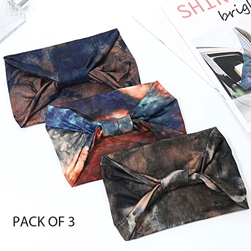 Gortin 3 Pack Boho Wide Headbands African Style Turban Head Bands Leopard Stretch Knotted Head Wraps Floralelastic Yaga Hair Bands Outdoor Sweatbands Fashion Hair Accessory For Black Women And Girls (Set 6) #TOP1