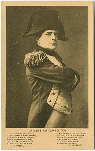 Primi '900 Napoleone Apogeo Perielio Politico Alessandro Manzoni FP B/N Cartolina Postale