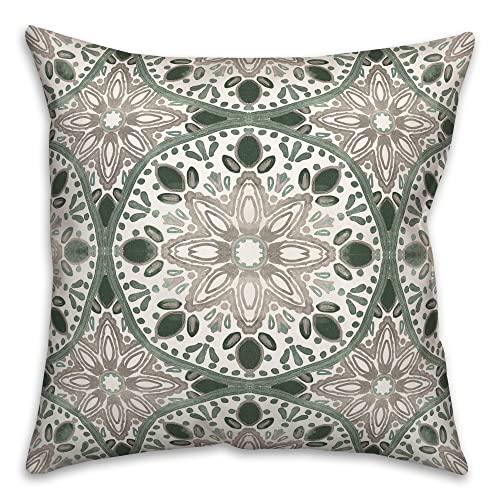 Faded-Gray-Green-Medallions-IndoorOutdoor-Pillow-Decorative-Pillows-for-Living-Room-Couch-Bed-Sofa-Patio-Fluffy-Soft-Cushion-Water-Resistant-Multi-18×18 Faded Gray Green Medallions IndoorOutdoor Pillow Decorative Pillows for Living Room Couch Bed Sofa Patio Fluffy Soft Cushion Water Resistant Multi 18×18