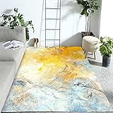 Kunsen Alfombras Infantiles Abstracto, Simple y Antideslizante Alfombra Infantil Carretera Amarillo alfombras Grandes Baratas Suave80x160CM