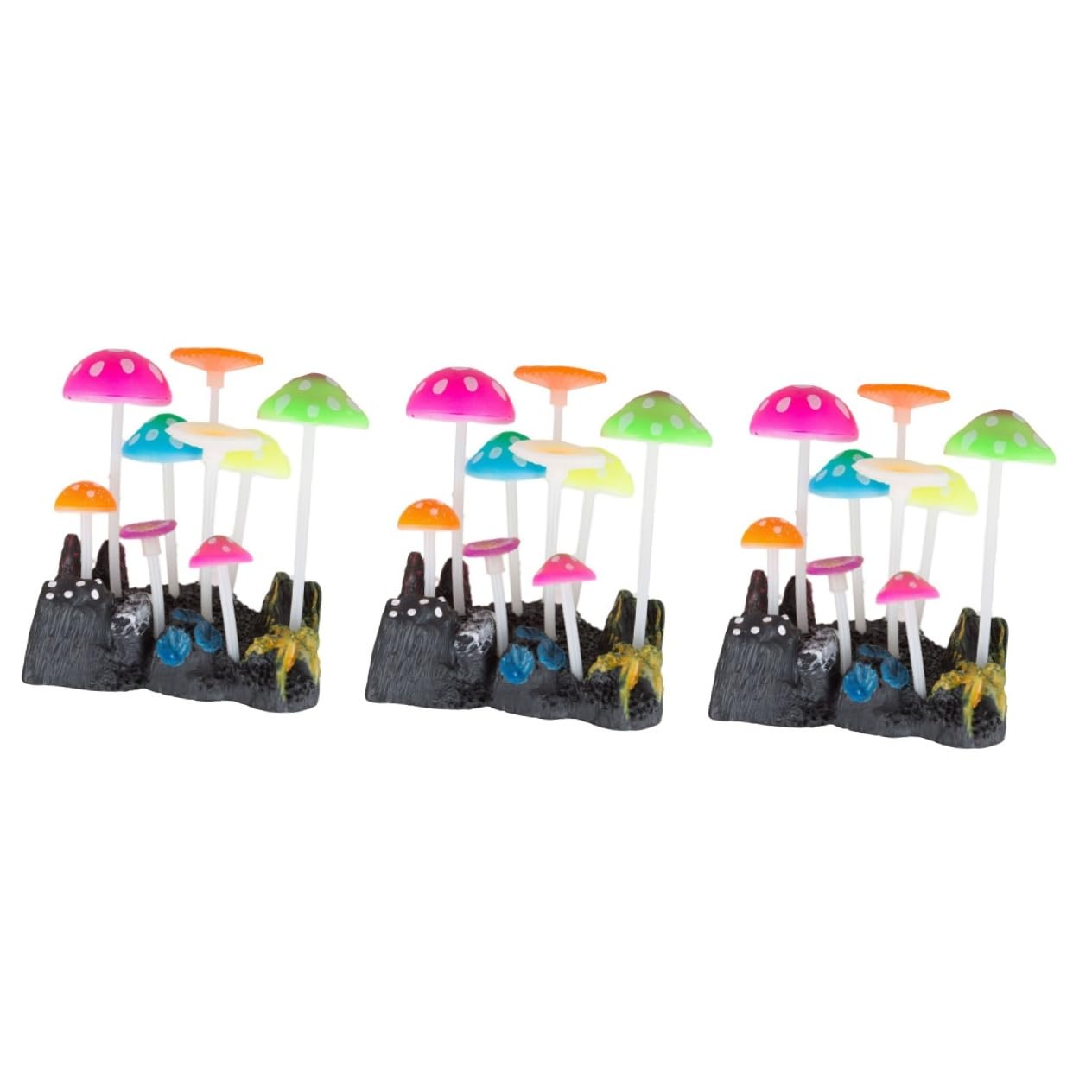 POPETPOP Aquarium Deko Leuchtend Set 3st Kunstpflanze Aquarium Aquarienpflanzen Aquarienpilz Dekorationen Für Aquarien Dekorationspflanzen Für Aquarien Kletterndes Haustier Scheinen