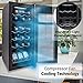 18 Bottle Wine Cooler Refrigerator - White/Red Wine Fridge Chiller Countertop Wine Cooler - Freestanding Compact Mini Wine Fridge 18 Bottles w/Digital Control, Glass Door - NutriChef PKCWCDS185