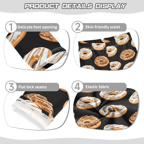 Cute Donut Sweet Food Girls Leggings Ultra Soft Compression Yoga Gym Pants for Kids 4-10T3
