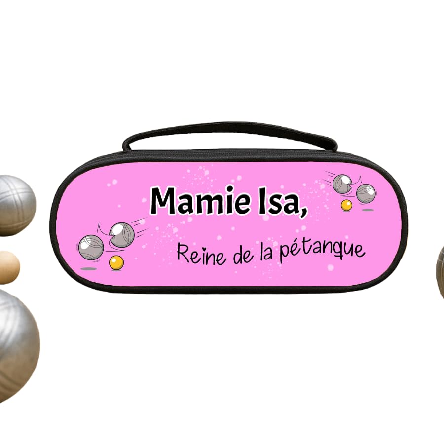 Sacoche de rangement pour boules de pétanques - Cadeau original (Rose)