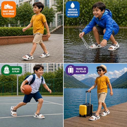 Image of Kid's Soft EVA Clog Sandals with Adjustable Strap & Anti-Slip Comfort Sole | Unisex |Light Weight | Water Proof
