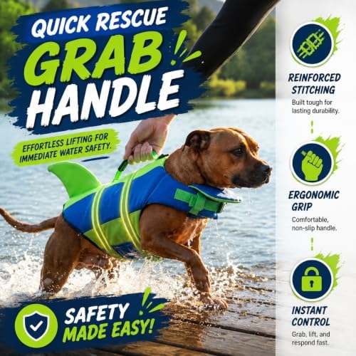 Dog Life Jacket with Chin Float, Dog Swim Vest (Blue, X-Small) - 2