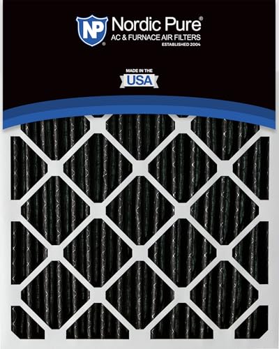 Image of Nordic Pure 10x24x1 Pleated MERV 10 Plus Carbon Air Filters 2 Pack | Actual Size: 9 1 /2 x 23 1 /2 x 3 /4 Made in USA, Advanced HVAC Furnace Filtration, Pet & Household Odor Control