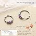 UBGICIG 2Pcs Opal Nose Rings Hoops 316 Surgical Steel Nose Piercing Jewelry Purple Silver 20G