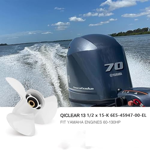 Image of OEM Upgrade Aluminum Outboard Moto Boat Propeller fit Yamaha Engines 60-115 HP, 13.25x17p,13.5x15p,13x19p,13x17p-4B 15 Spline Tooth