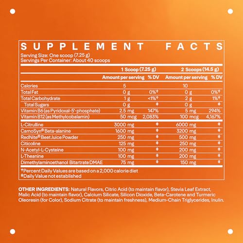 Image of LTH Pump Pre-Workout - Delicious Drink Powder - with L-Theanine & L-Citrulline - Supports Metabolism, Stamina & Focus - Tropical Breeze, 40 Servings