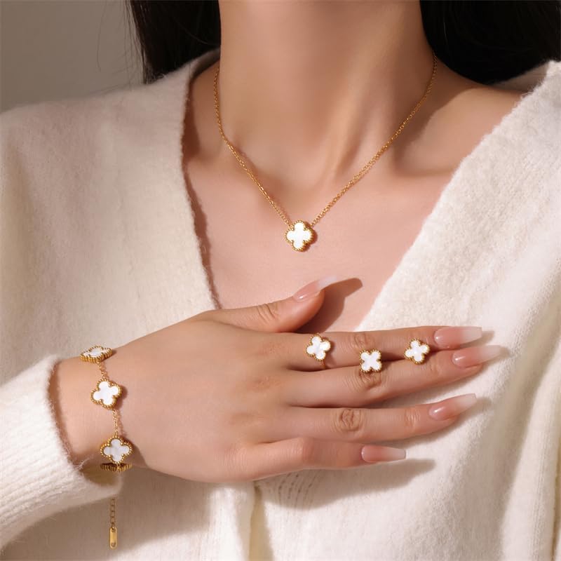 LUCKY CLOVER 18K Gold Plated Jewelry Set for Women With Gift Packaging Box, Gift for Women for Birthday, Vlentine's Day, Chiristmas, New Year, Anniversary4