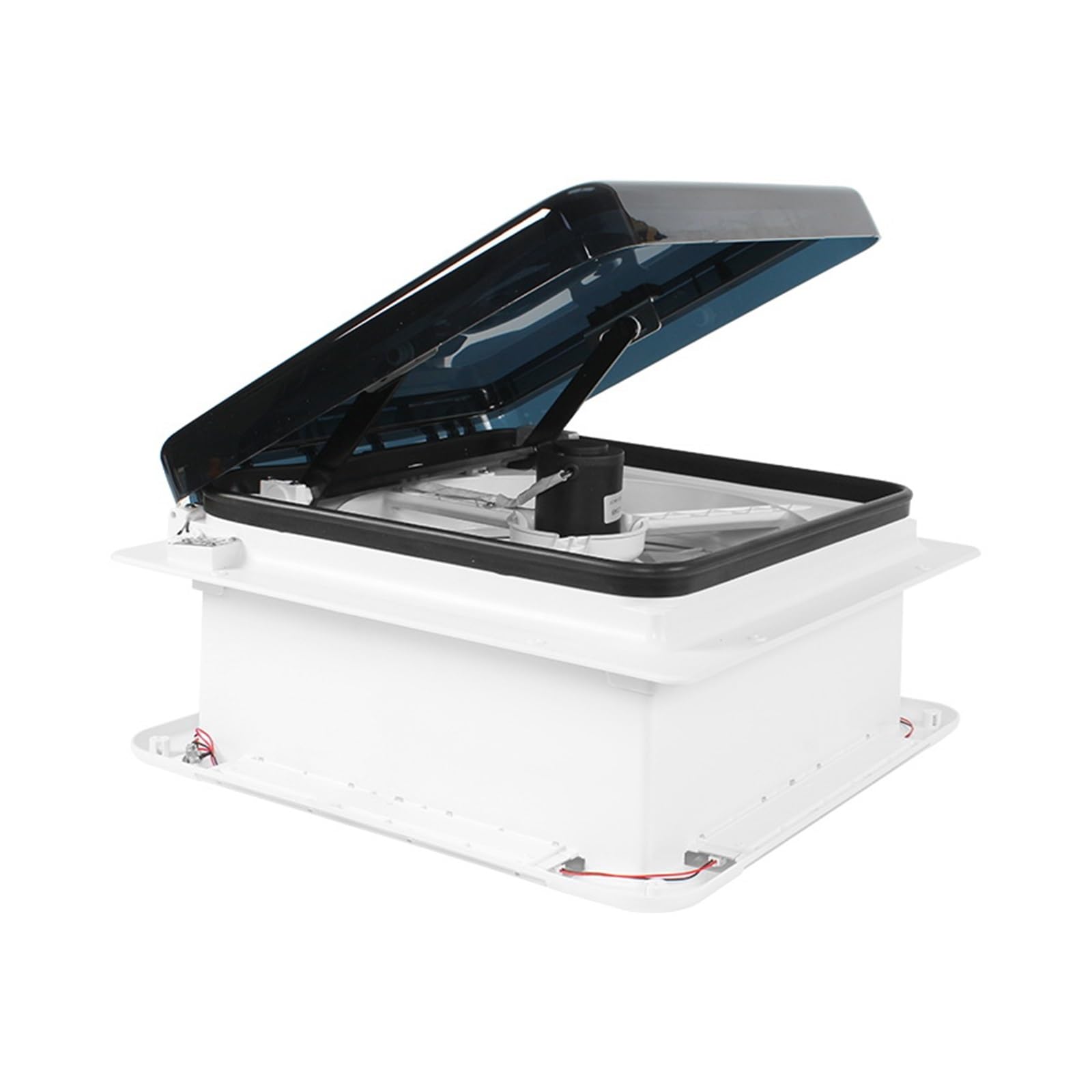 Akcesoria do przyczep kempingowych 12 V 16-calowy wentylator dachowy z oświetleniem LED i czujnikiem deszczu(Smoked lid)