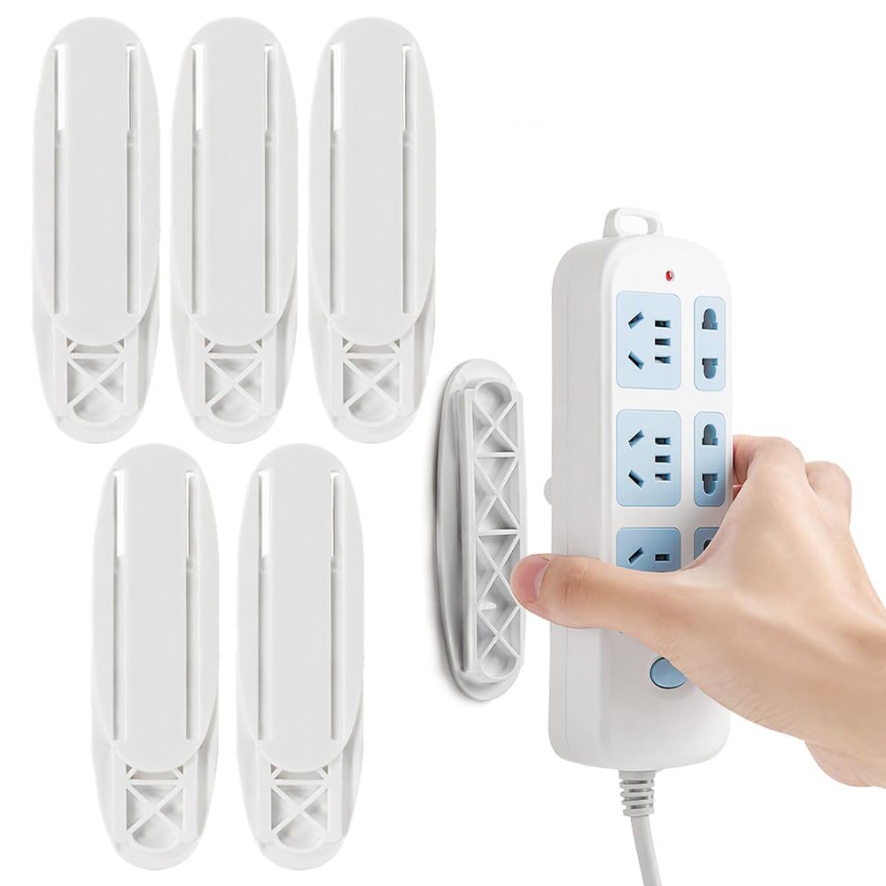 Punch-Free Self Adhesive Socket Holder, 2027 New Power Strip Wall Mount, Multifunctional Under Desk Holder for Home Office, Slide in Strip Holder for Desk Side，5