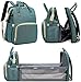 Produktbild HYWOT Faltbarer 3-in-1-Rucksack für Kinderbett, Wickeltasche, tragbar, für Babyzimmer, Reisebett, isoliert, mit Taschen für Flaschen, Grün