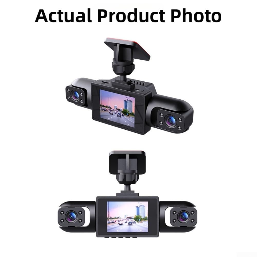 4K Dashcam 360 gradi anteriore per fotocamera laterale posteriore 4K Dashcam 360 (quattro lenti) | Visione completa a 360°, anteriore 4K + lato 1080P, riduce gli angoli ciechi, aumenta la sicurezza di guida